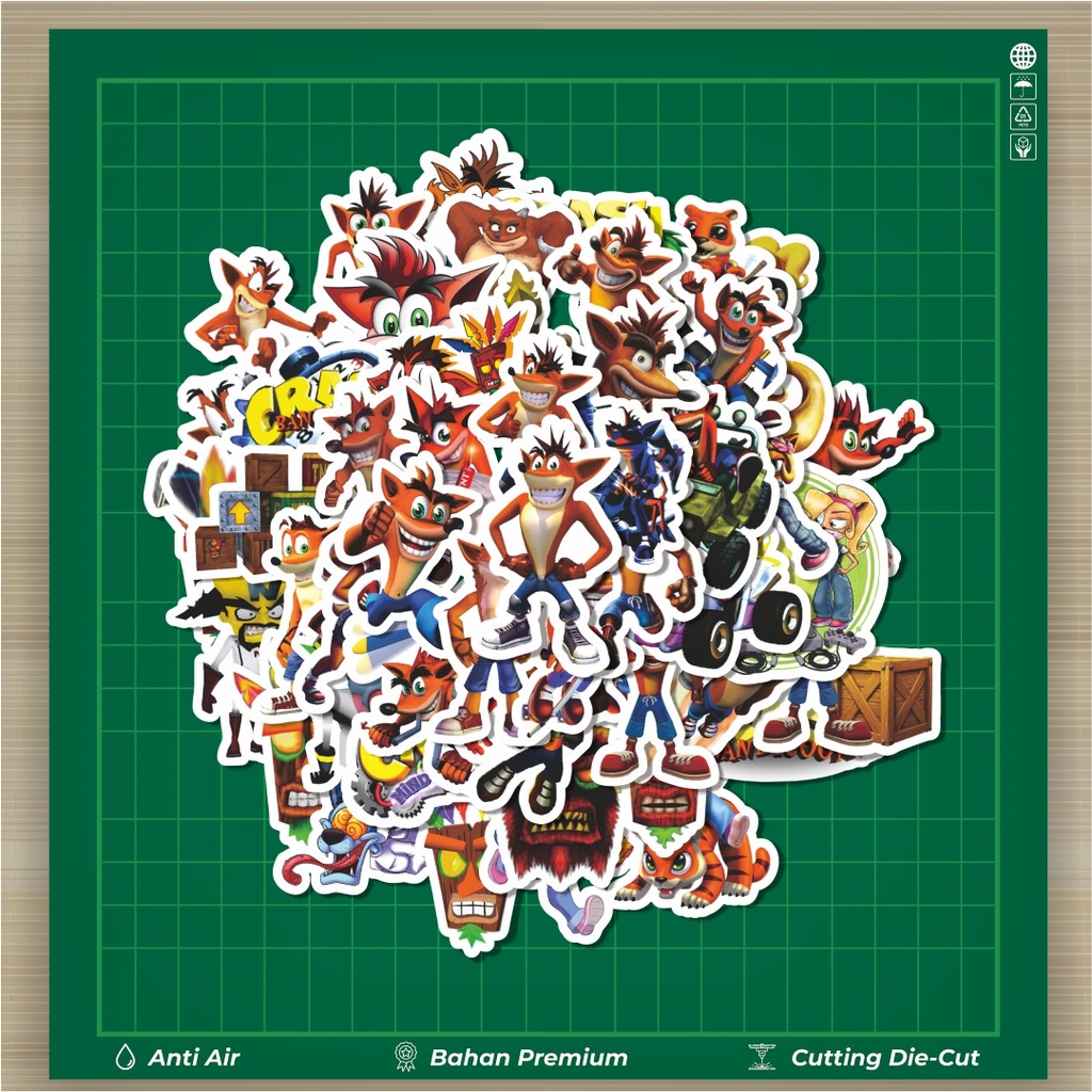 

HOT 50 PCS STIKER Stiker Game Series Crash Bandicoot Character 1 Stiker Fashion Cars Decal Dingin Kartu Album Custom Vinyl Anti Air- Sticker Aesthetic Buku Journal Koper Casing HP Tablet Laptop Helm Motor Botol Minum