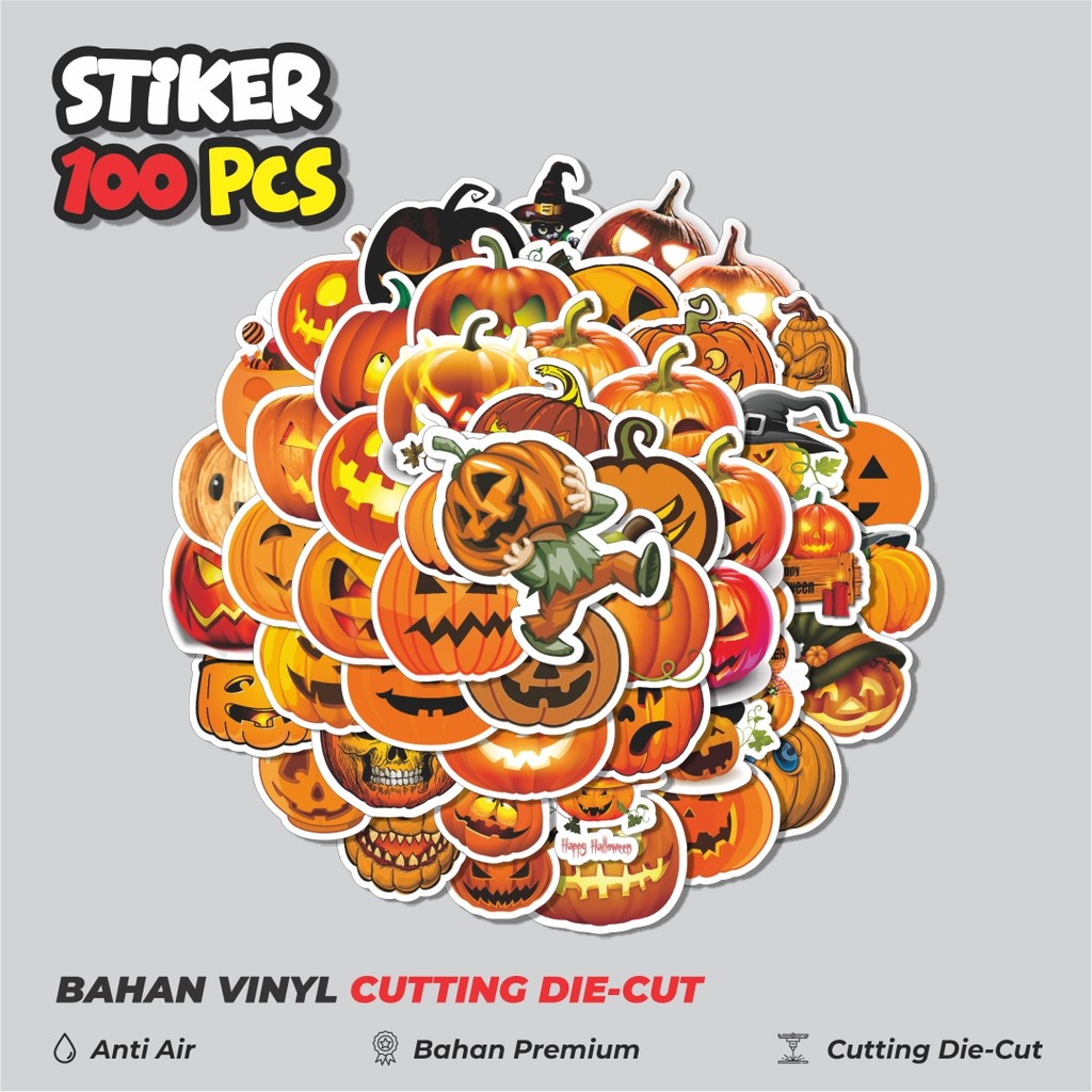 

Terbaru! 50 pcs Stiker Halloween Series Character Pumpkins Dekorasi Lucu Kreatif untuk Notebook, Skateboard, HP
