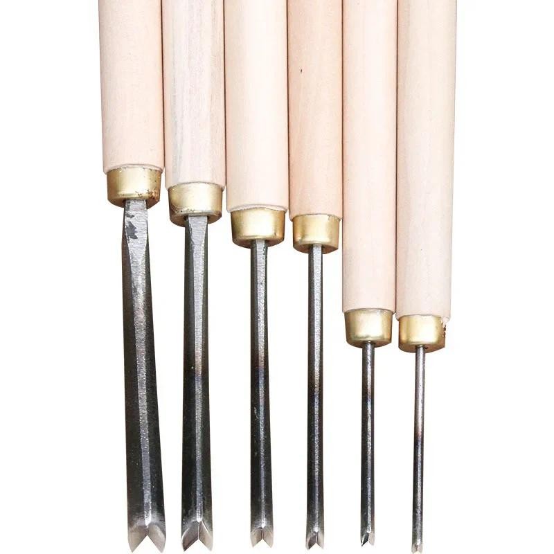 

1pcs NEW 0.1-0.8cm V Type Exposedness Triangle Chisel Woodworking Chisels Hand Wood Carving Knives FOR Carving Blank Tools