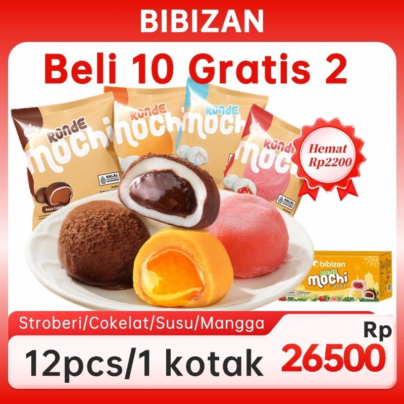 

BIBIZAN Cod 【Halal】Mochi Beli 12 GRATIS 12! Mochi Lembut isi Meledak!/Kue Mochi/Daifuku /Mochi Lembut dan Kenyal dimsum