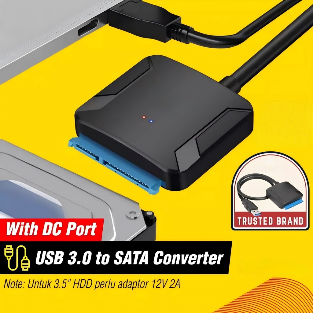 【Stok Siap】Kabel Konverter USB 3.0 ke SATA 12V 2A Adaptor Eksternal USB ke SATA COD