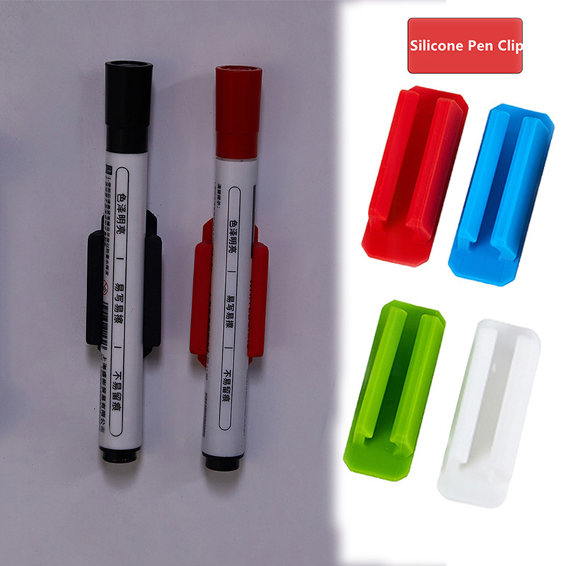 

Self-Adhesive Silicone Pen Clip Wall Mounted Pencil Clip Desktop Marker Pen Ballpoint Pen Storage Holder Home Office Organizer