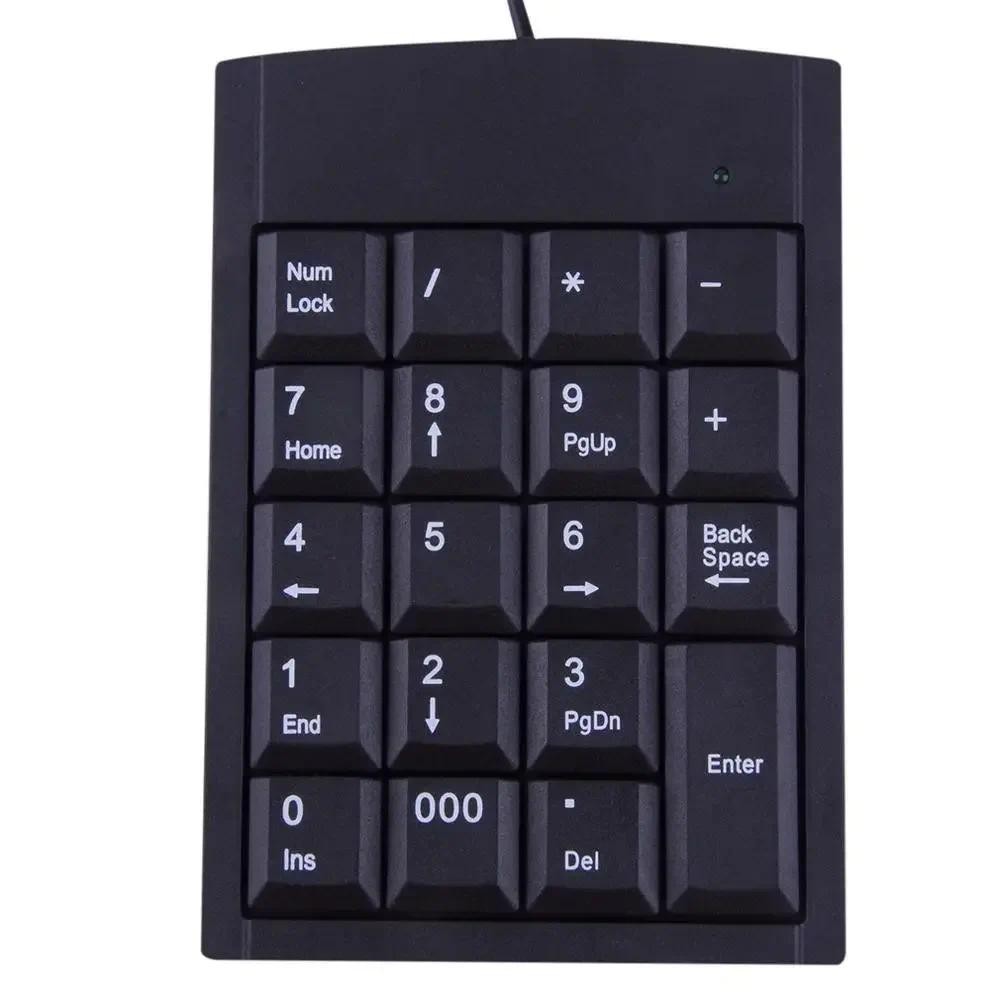 Mini USB Keyboard USB Wired Numeric Keyboard Keypad Adapter 19 Keys for Laptop PC Windows 2000 XP Vi