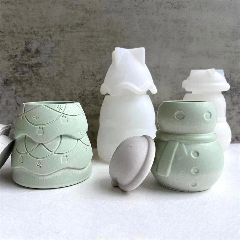 

Storage Jar Silicone Mold DIY Craft Art Concrete Cement Plaster Storage Organizer Bottle Molds Navida Gift Box Mould
