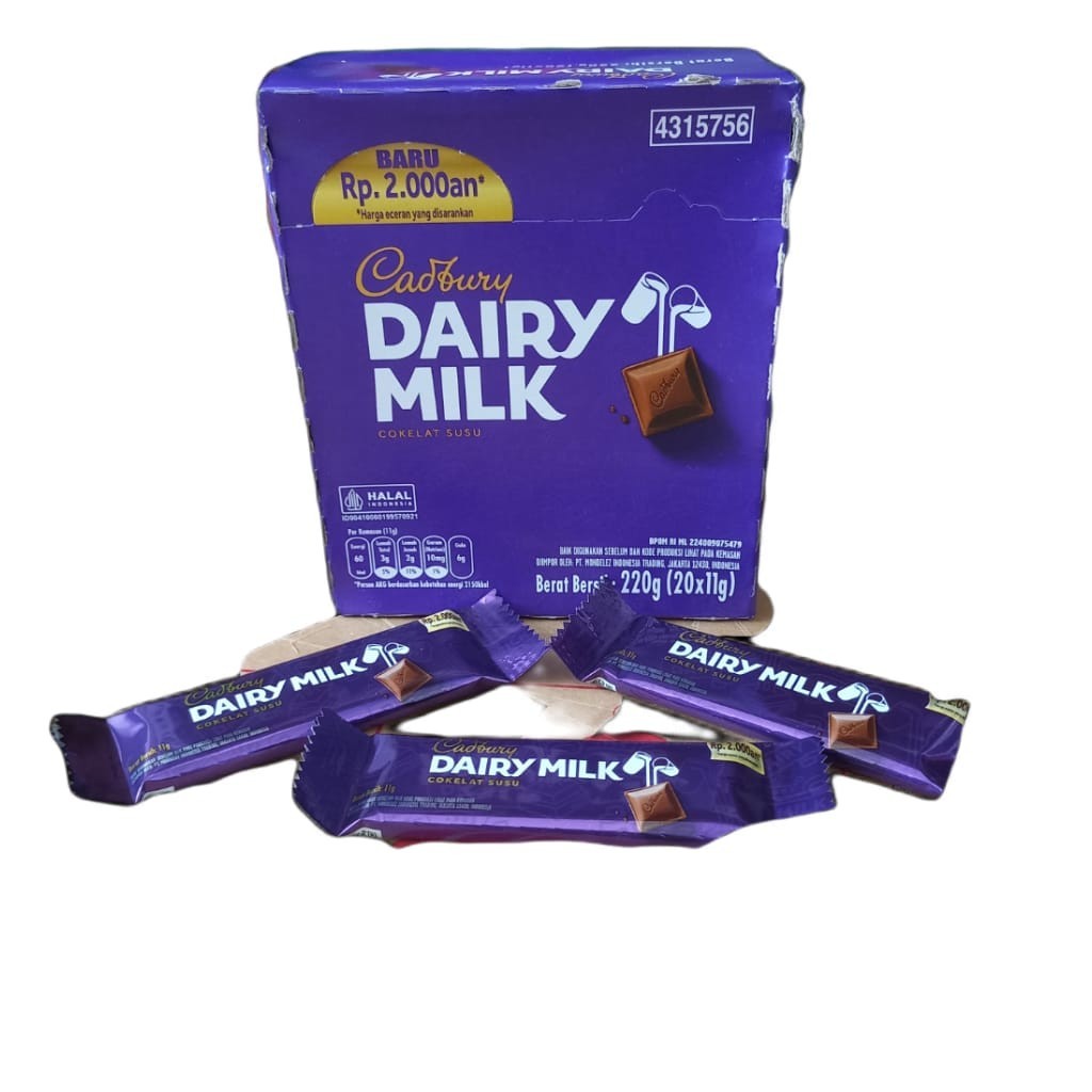 

Cadbury Dairy Milk Cokelat Susu BOX isi 20 pcs X 11 gram