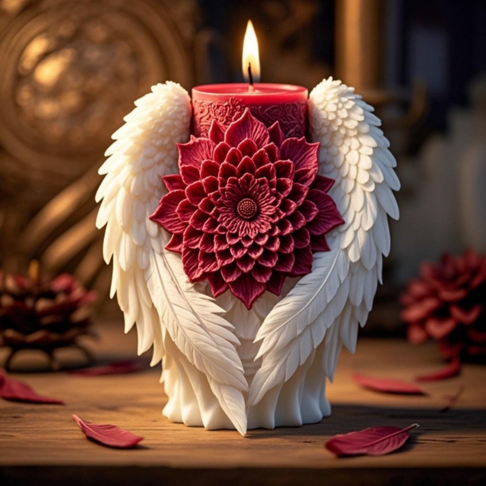 

3D Wings Flower Fragrance Candle Silicone Mold Handmade Angel Wings Soap Candle Mold Gypsum Resin Production Tool Party Gift