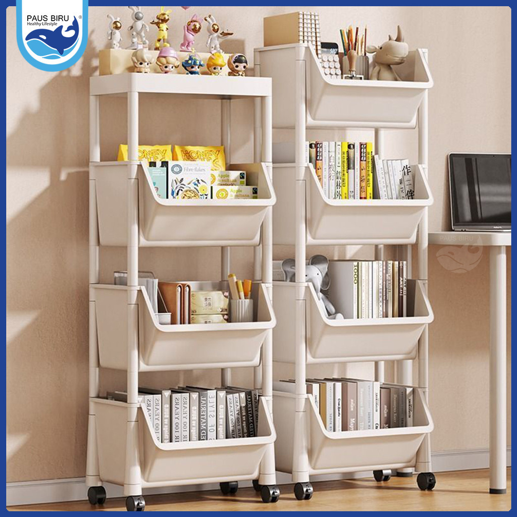 

Paus Biru - Rak Serbaguna Buku Rak Susun Tempat Portable Roda Rak Toy Storage Rak Susun H83