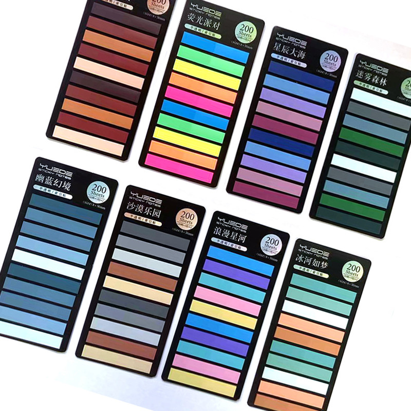 

KindFuny 200 Sheets Rainbow Color Index Memo Pad Sticky Notes Paper Sticker Notepad Bookmark School Supplies