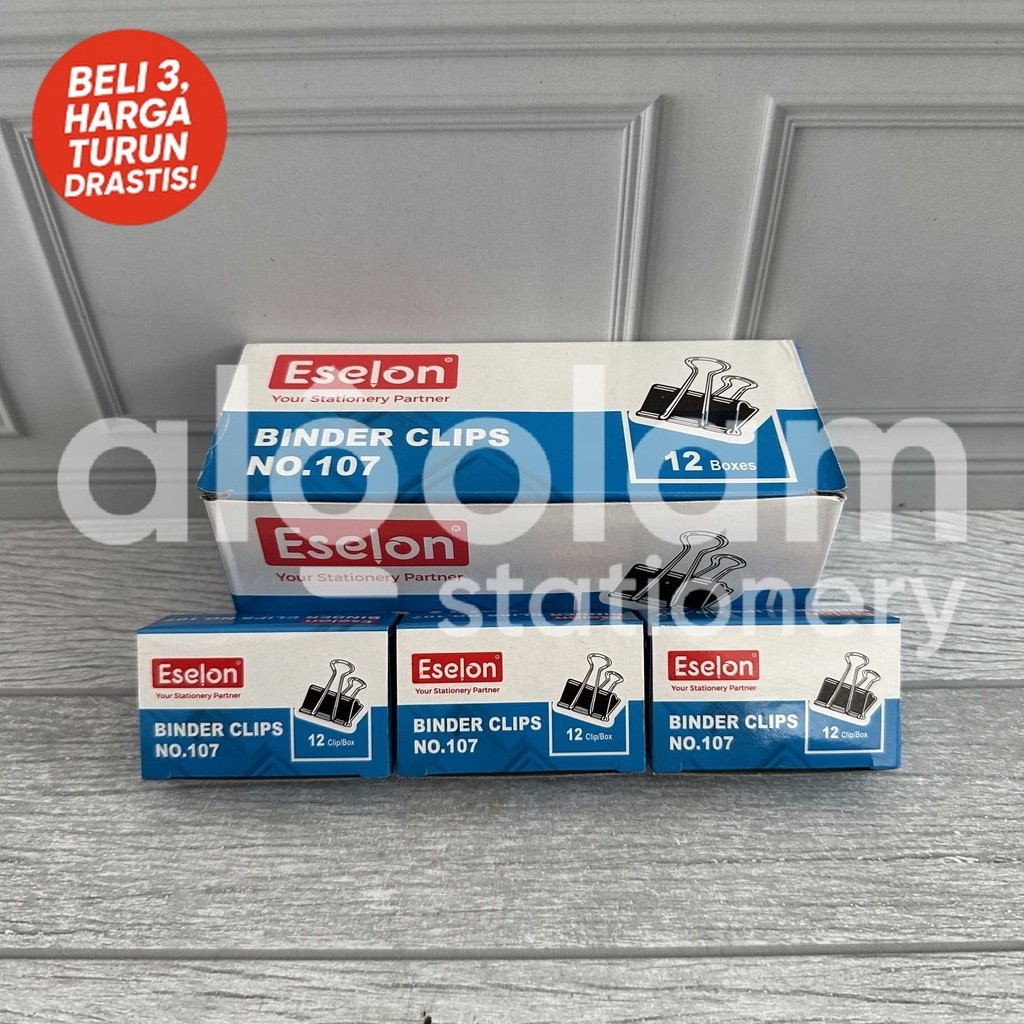 

1 LUSIN 12 PCS Binder Clip No. 107