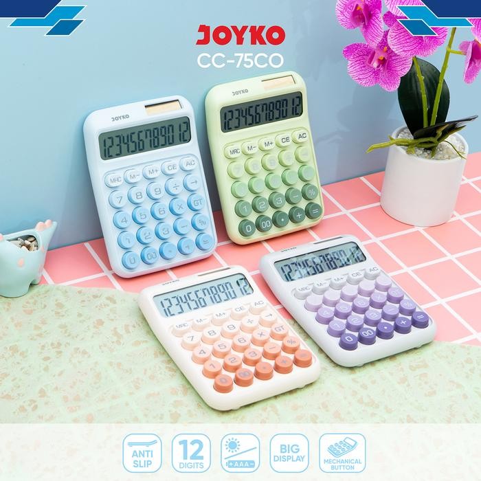 

JOYKO Calculator Kalkulator Aesthetic CC-75CO dan CC-76CO 12 Digits 4 Warna