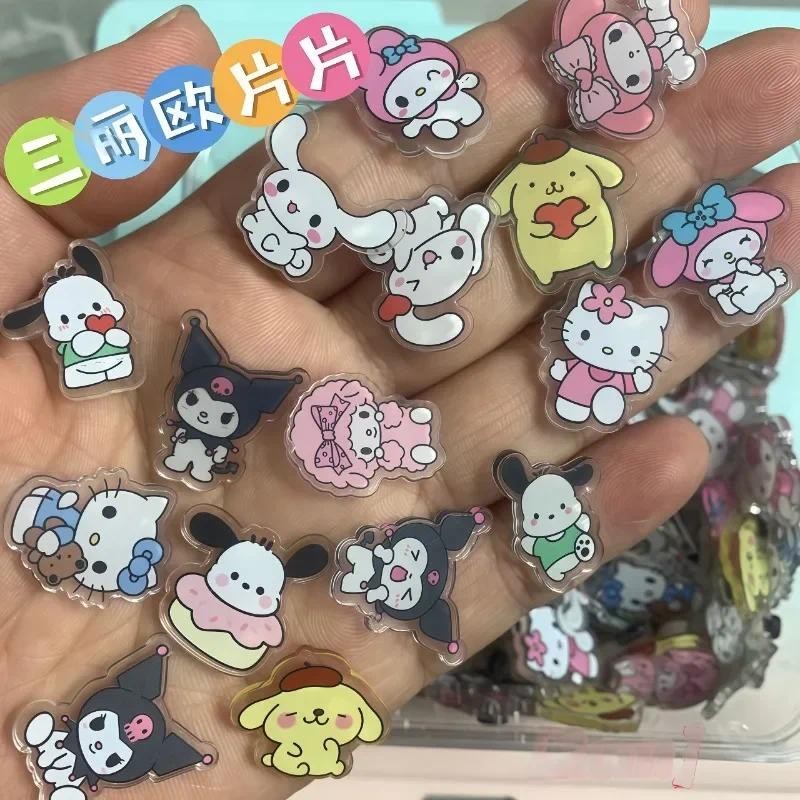 

2025 New 2cm Sanrio patch, Kuromi handmade DIY consumables, Hello Kitty patch, mini acrylic night light, mobile phone case patch