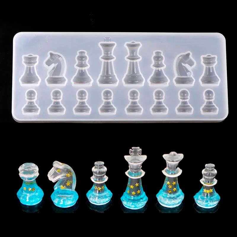 

New International Chess Shape Silicone Mold DIY Clay UV Epoxy Resin Mold Pendant Molds For Jewelry DIY