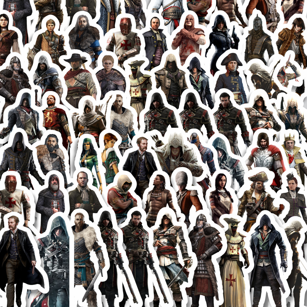 

Stiker Cutting Pack Stiker Game Series Assasin's Creed Universe Mix 4 Isi 100Pcs Series Aesthetic Lucu Keren Untuk Koper Bahan Vynil