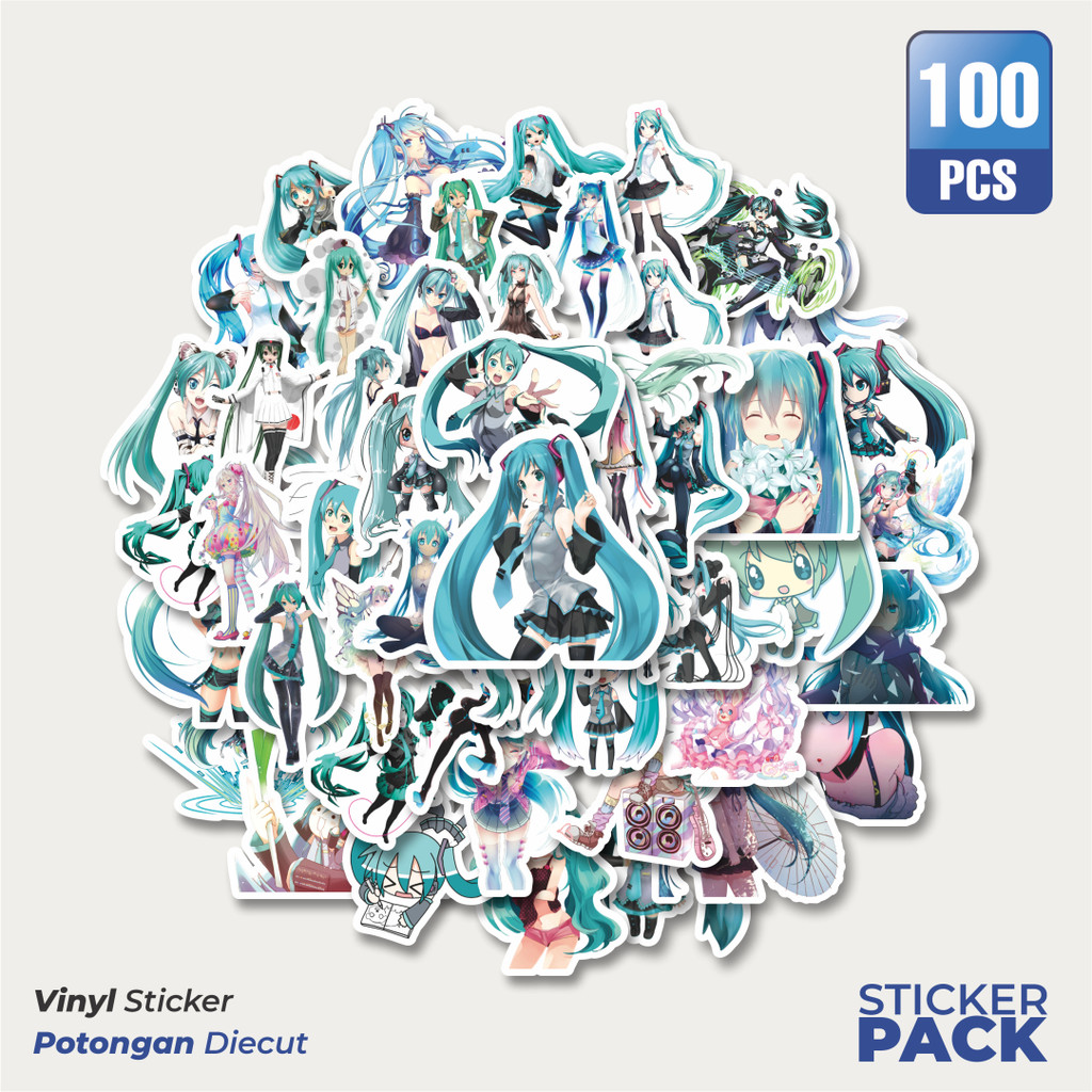 

Stiker Vinyl Stiker Music Series Hatsune Miku Mix 2 Waterproof Aesthetic- Untuk Laptop, Motor, dan Helm - Paper Stationery Pack