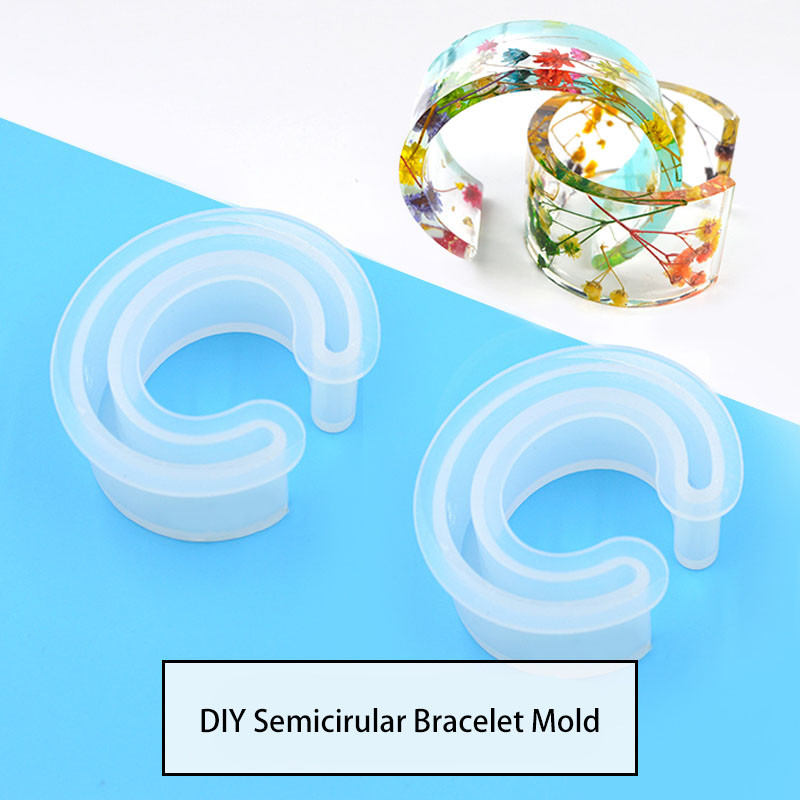 

Semi Open Bracelet Moldes C-Shaped Bracelet Moule Epoxy UV Glue Dried Flowers Bangle Mold For Epoxy Resin To Art Craft