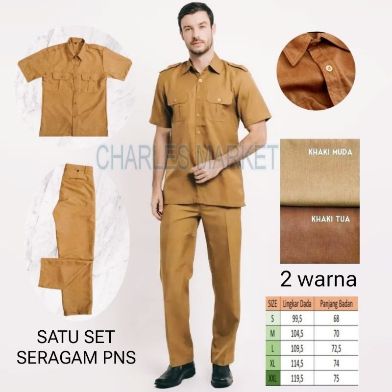 PROMO SETELAN SERAGAM PNS COKLAT - SETELAN ASN SERAGAM COKLAT - SETELAN COKLAT SERAGAM PNS