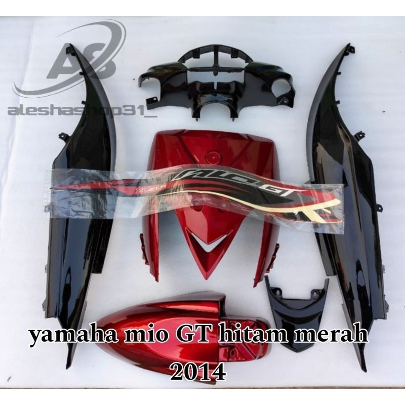 Full set body halus mio gt plus striping hitam merah - full set body halus mio gt 2014 hitam merah -
