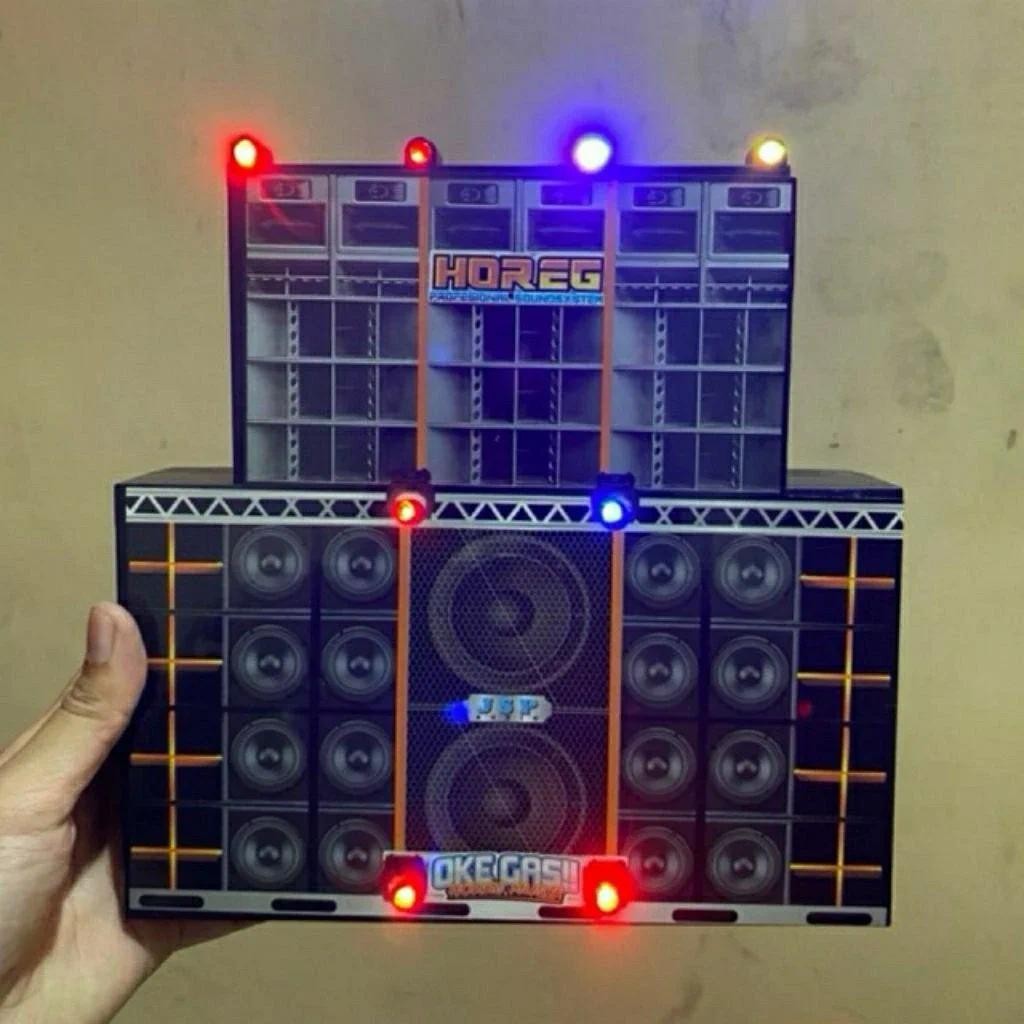 Viral.MAINAN ANAK MINIATUR SOUD HOREG AUDIO MUSIC & FULL LAMPU AKSESORIS BAGUS UNTUK MOBIL L300 & TR