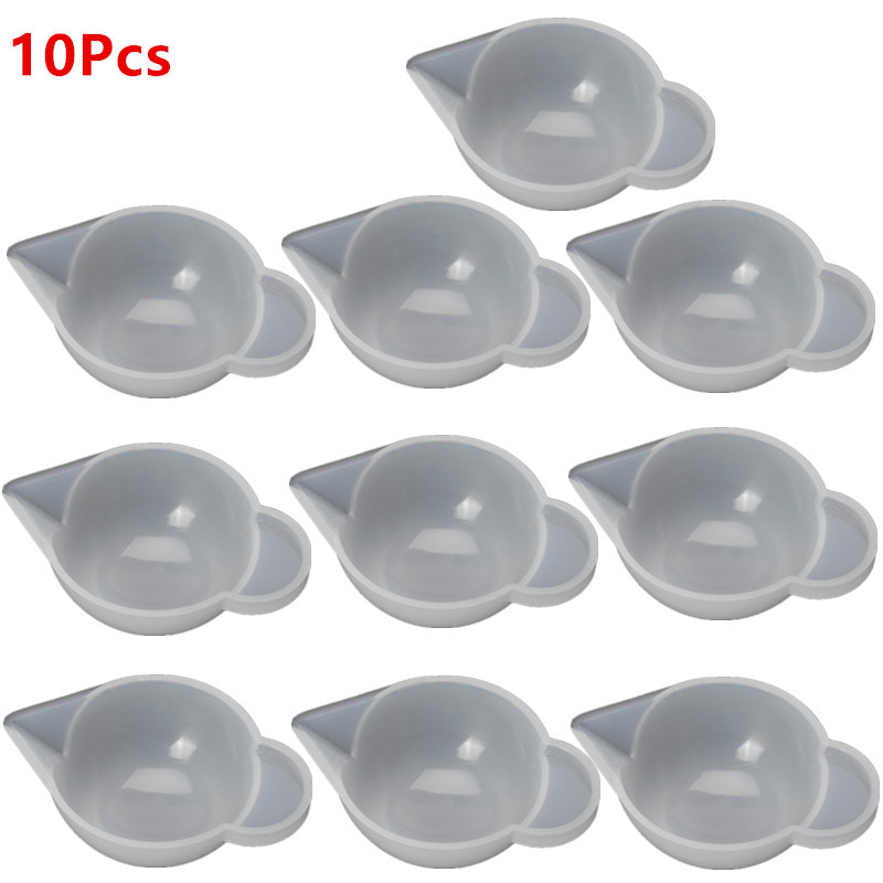 

10Pcs/1Pc ilicone Mold Cup Dispenser DIY Epoxy Resin Cement Plaster Mould Decor for DIY Keychain Pendant Decor Projects Supplies