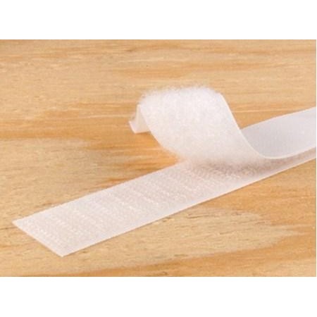 

1roll 25meter Self Adhesive Perekat lebar 2cm 20mm Hook and Loop Hitam Putih + Lem kasar Halus - Putih CARMUDIE