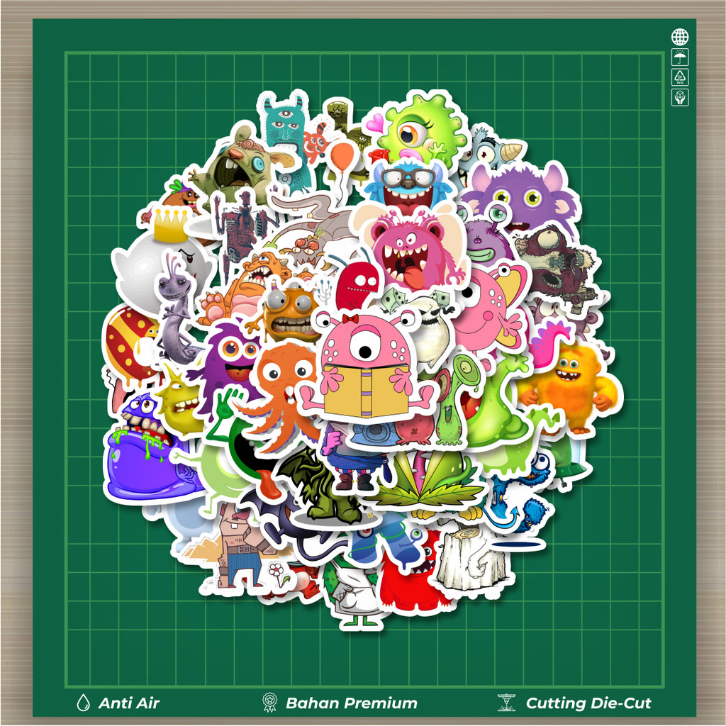 

HOT 50 PCS STIKER Stiker Monster Art Illustration Karakter Mix 3 Stiker Fashion Cars Decal Dingin Kartu Album Custom Vinyl Anti Air- Sticker Aesthetic Buku Journal Koper Casing HP Tablet Laptop Helm Motor Botol Minum