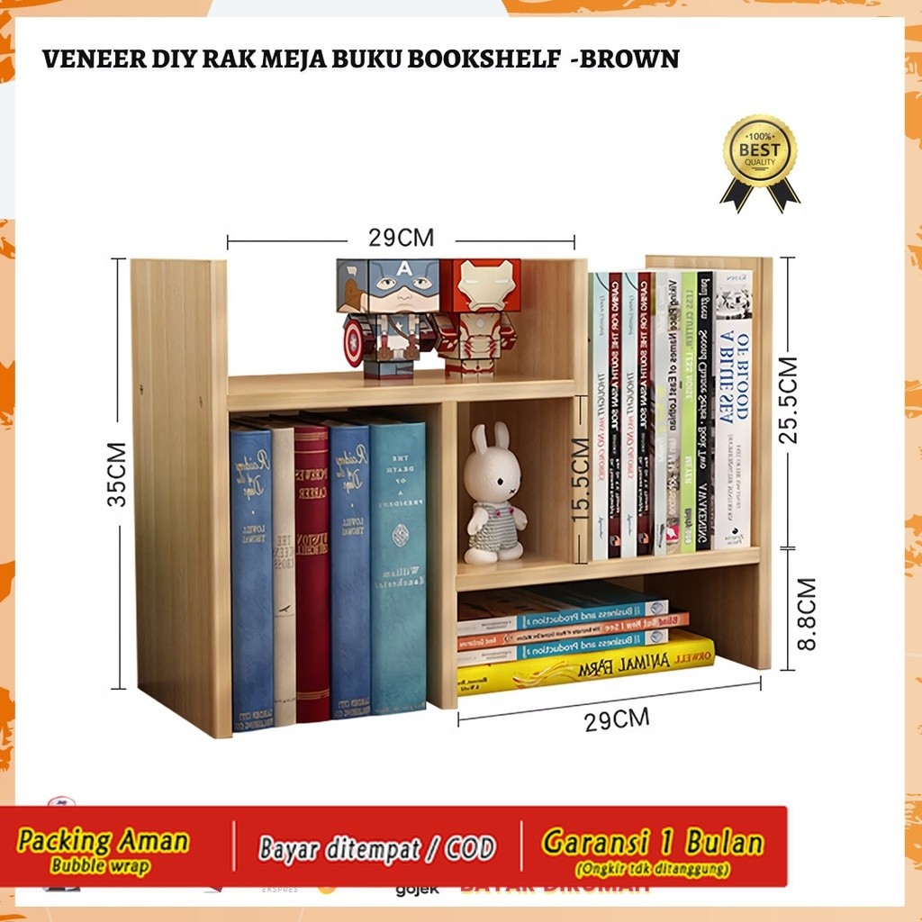 Rak Buku Serbaguna Minimalis Meja Mini Portable DIY Kayu Kuat dan Kokoh Susun Unik