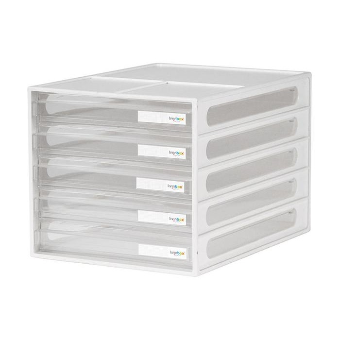 

Sale DD-1205 Livinbox Desk File Organizer / Rak Kertas 5 Laci - Putih Tbk