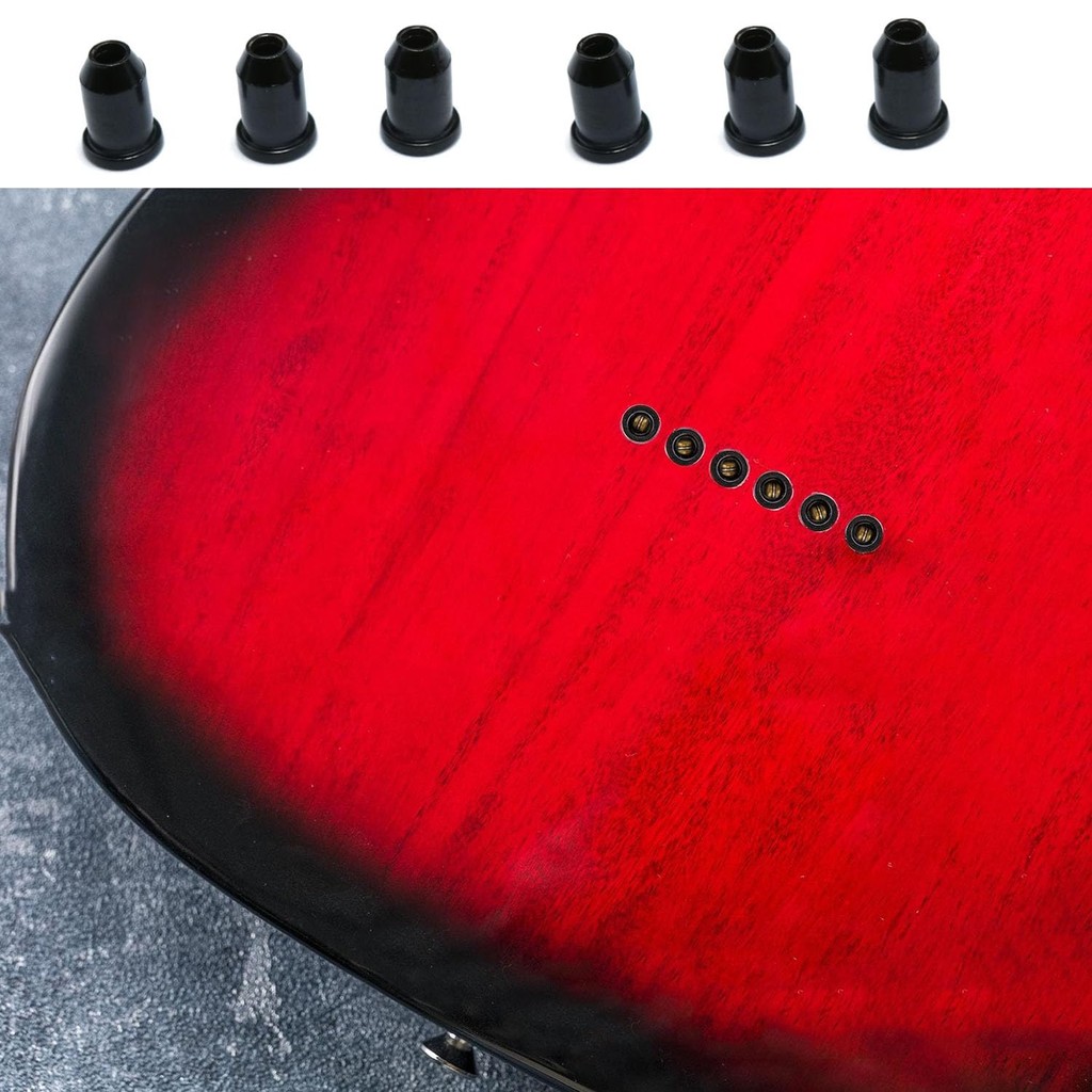 12pcs Gitar String Ferrule Vintage Chrome String Bushing Ferrules