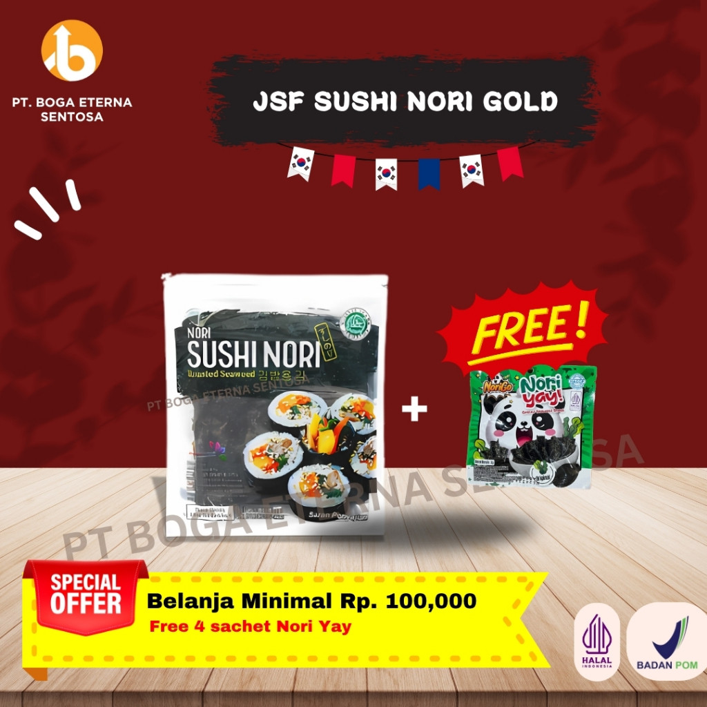 

SUSHI NORI ( Rumput Laut untuk Sushi / Gimbap ) HALAL (PROMO!)