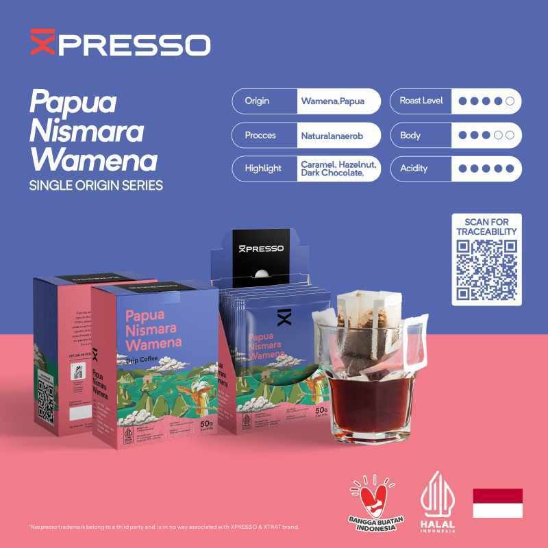 

Drip Bag Coffee Papua Nismara Wamena - Xpresso Kopi Drip Bag 5pcs