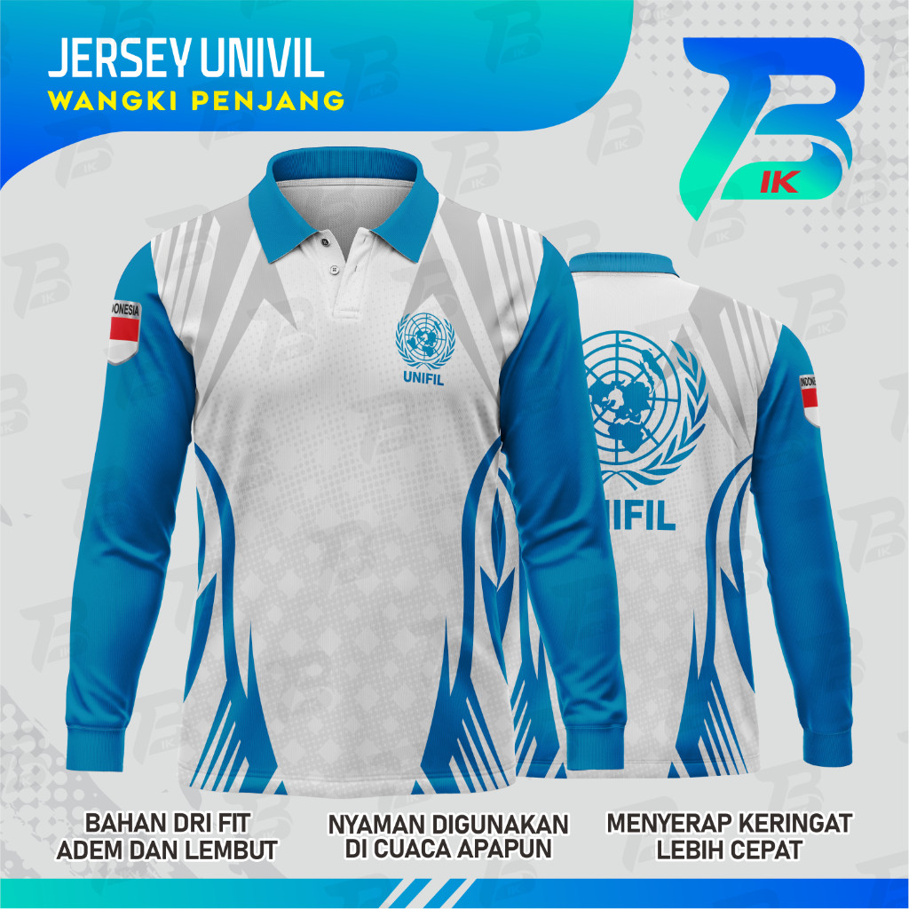 JERSEY WANGKI UNIFIL LENGAN PANJANG/KAOS KERAH UNIFIL FULLPRINTING/JERSEY POLO UNIFIL DRYFIT MILANO