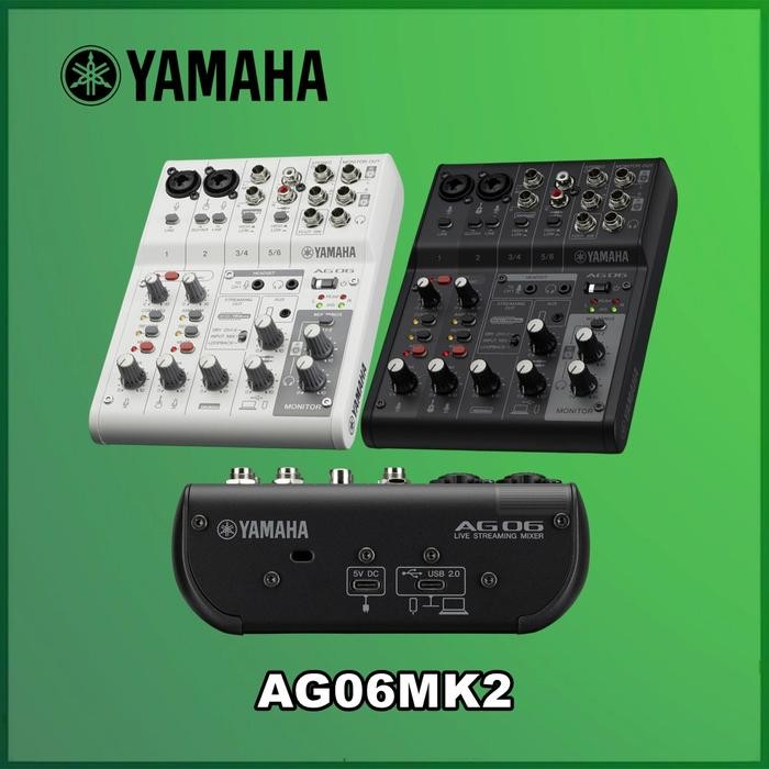 Yamaha AG06 MK2 MK II AG06MK2 AG06MKII 6-Channel Live Streaming Loopback Mixer/USB Interface - Putih