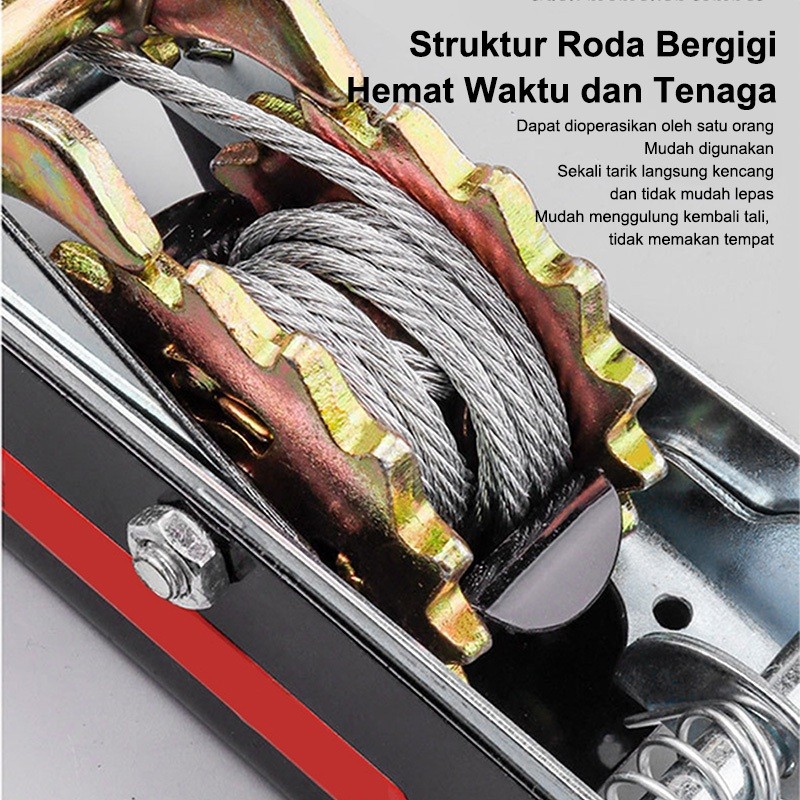 PROMO HEMAT Hand Puller Rachet Tracker Kapasitas 2 ton Katrol Sling HandWinch Offroad Hoist Trek