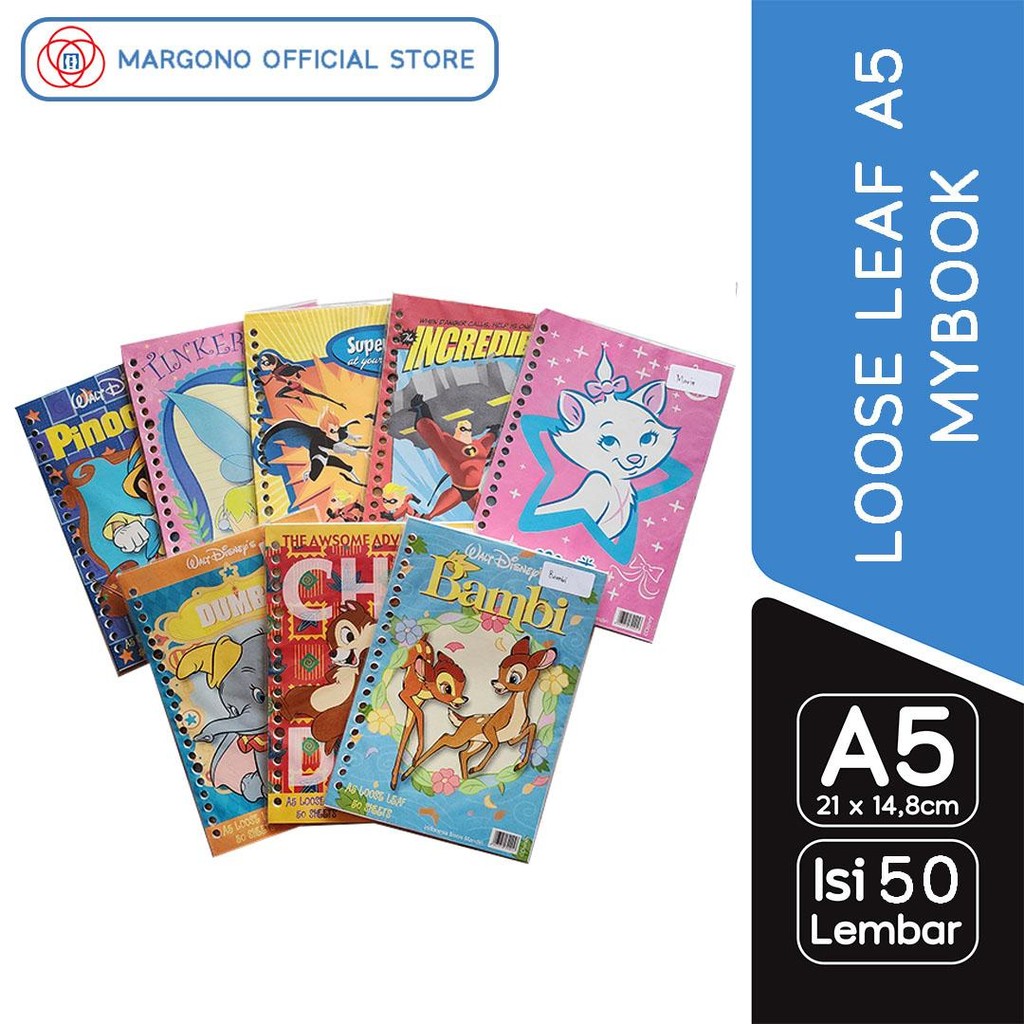

My Book Distinction Loose Leaf A5 Isi Binder Disney Classic - 50 Lembar Full Color Print Ori Official Lisensi