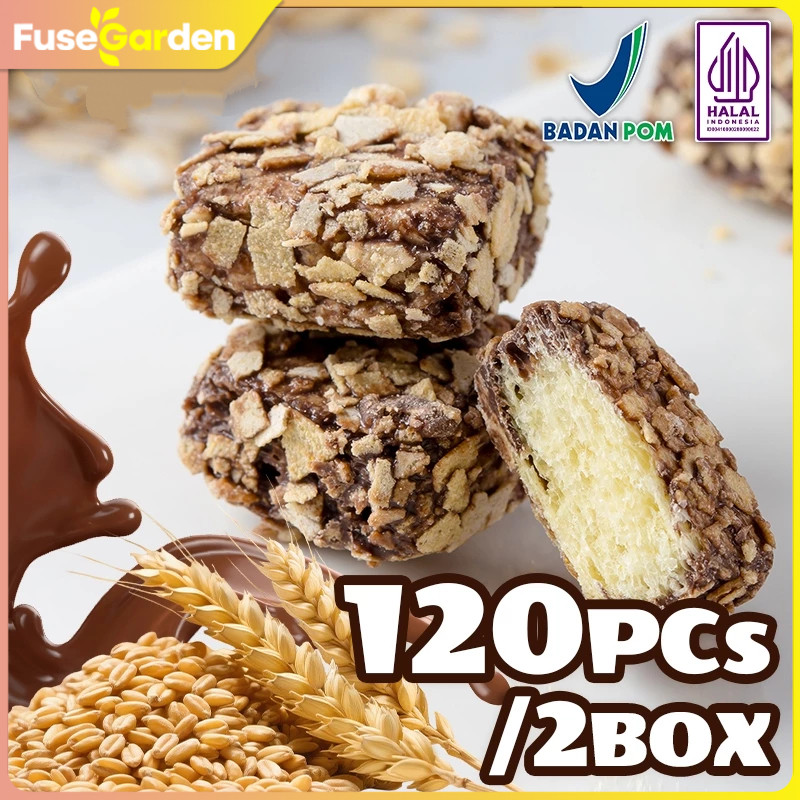

FuseGarden - Biskuit Oat Crisp Coklat 60pcs - Snack Sehat, Cemilan Gandum Enak Terlaris