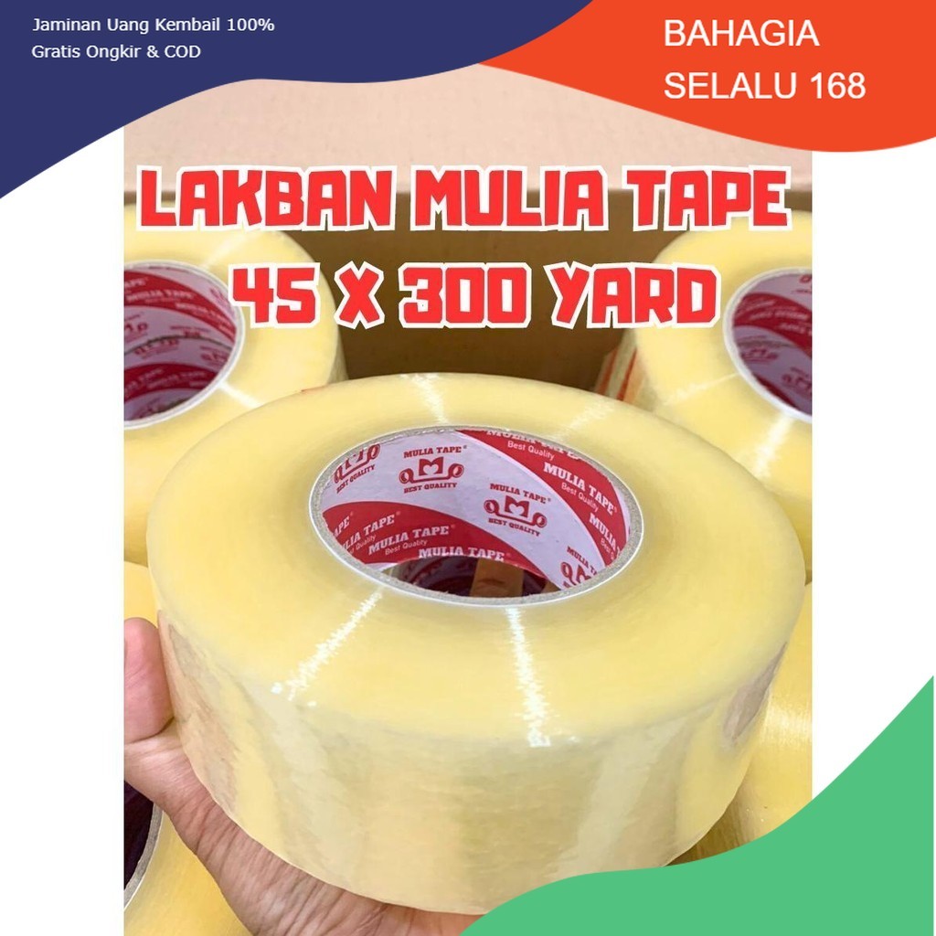 

Lakban Mulia Tape Ukuran 45 X 300 Yard Fragile Unboxing Kemasan 1 Roll