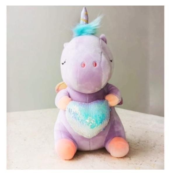 BONEKA BANTAL UNICORN SELIMUT PINK BONEKA KUDA PONY BALMUT UNGU LEMBUT - Ungu