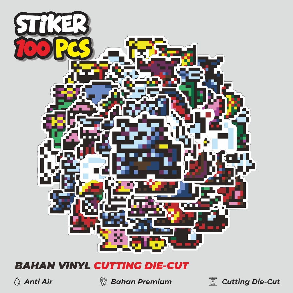 

Terbaru! 50 pcs Stiker Pixel Digimon V25 Dekorasi Lucu Kreatif untuk Notebook, Skateboard, HP