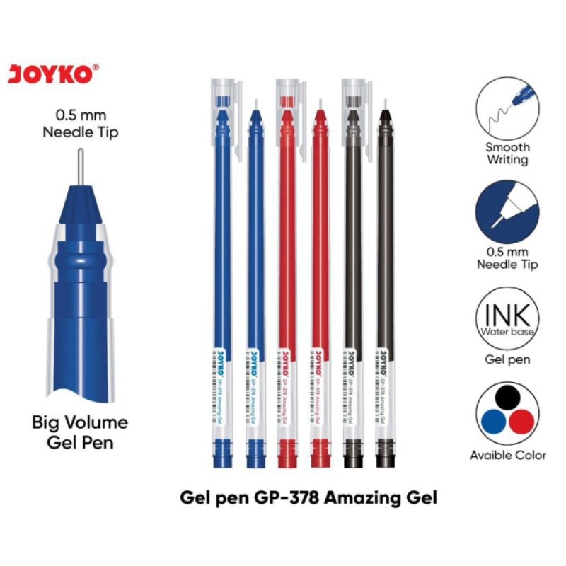 

Pulpen Gel Joyko Gp-378 Amazing Gel 0.5mm ( 1pak/12pcs )