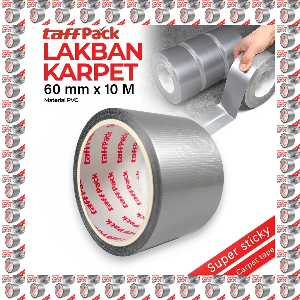 

Lakban Karpet Super Sticky Cloth Floor Duct Tape 10M 60 mm - Silver
