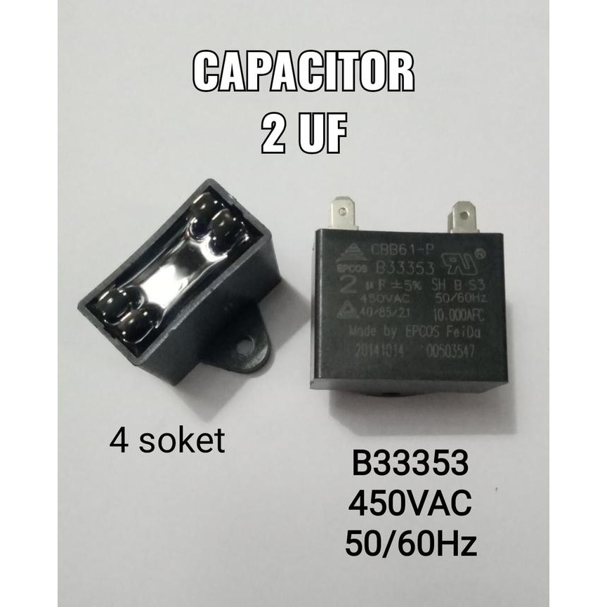 Kapasitor Capasitor Fan Kipas AC Panasonic Ori EPCOS 2uf 2mf