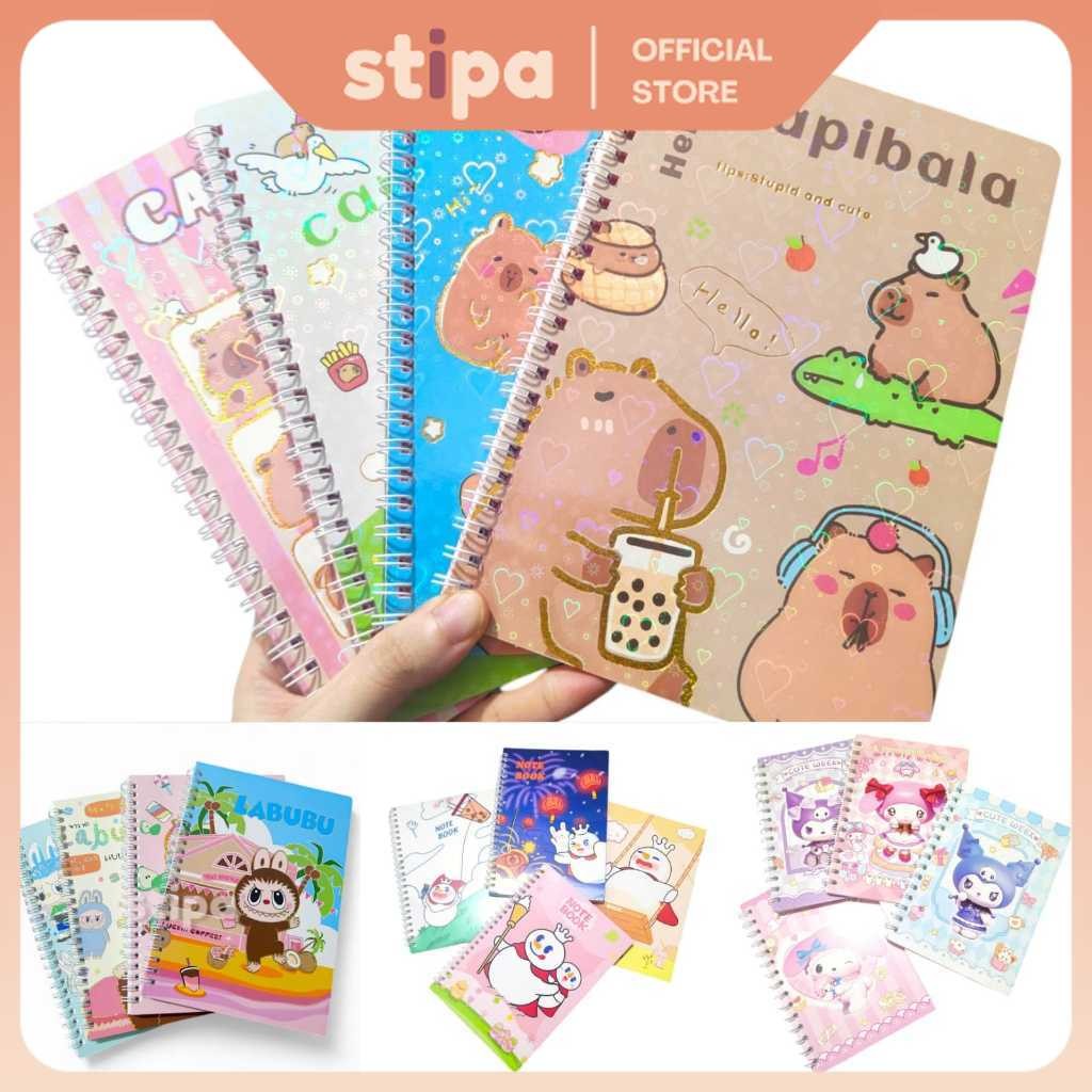 

STIPA Buku Tulis A5 Notes Diary Spiral Karakter Labubu Mixue Capybara Fancy Notebook Diari ATK Sekolah Kantor Stationery San rio