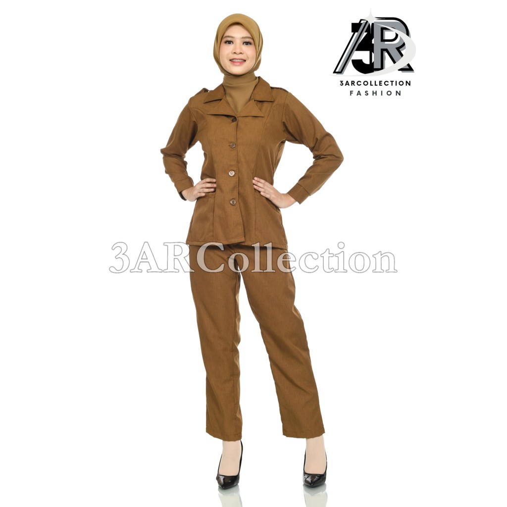 Baju Dinas Pns Wanita Seragam PNS Pemda Wanita Setelan Celana Khaki Tua Khaki Muda Pemda Wanita