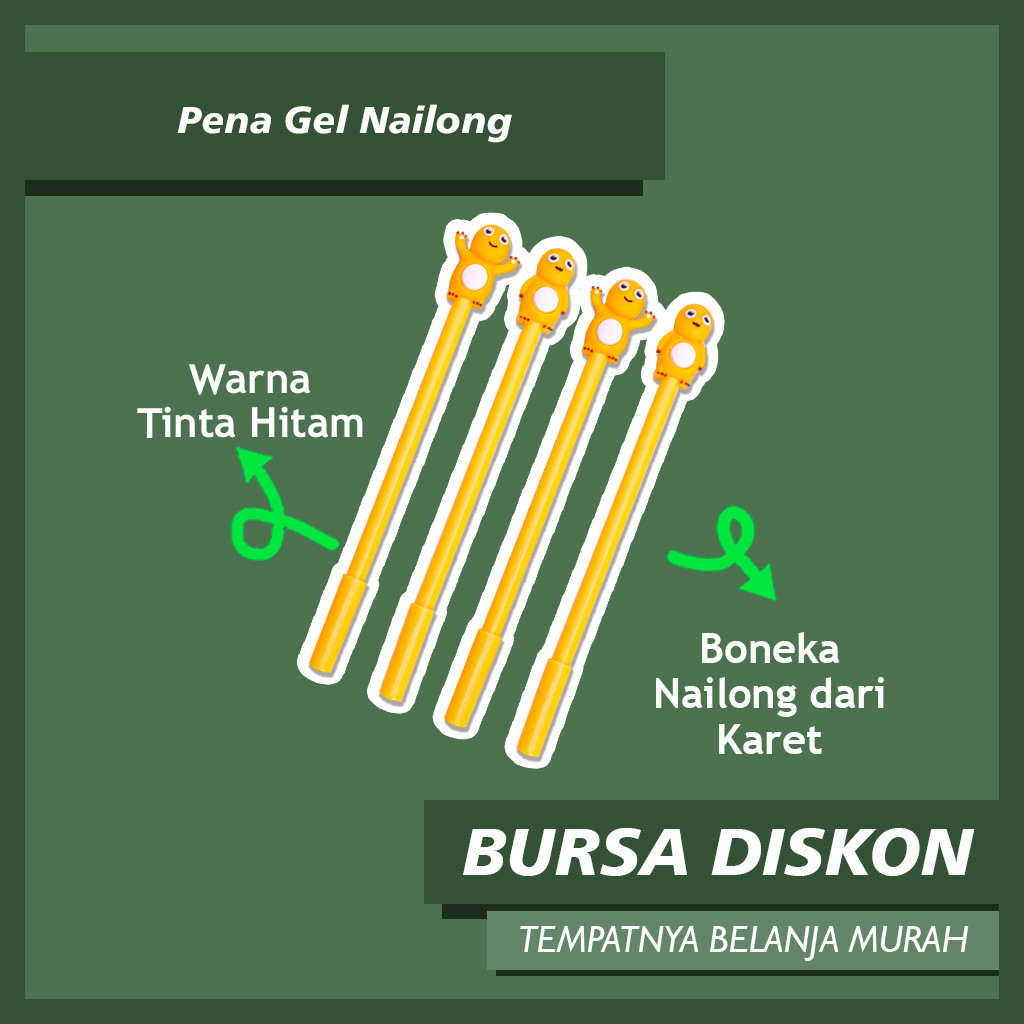 

Pena Gel Nailong Bolpen Bolpoin Karakter Dino Kuning Tinta Hitam Pulpen Lucu Grosir Bisa COD