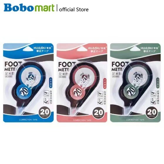 

BOBOMART CORRECTION TAPE HUASH HS92203 20M x 5MM – TAPE PITA KOREKSI BERKUALITAS