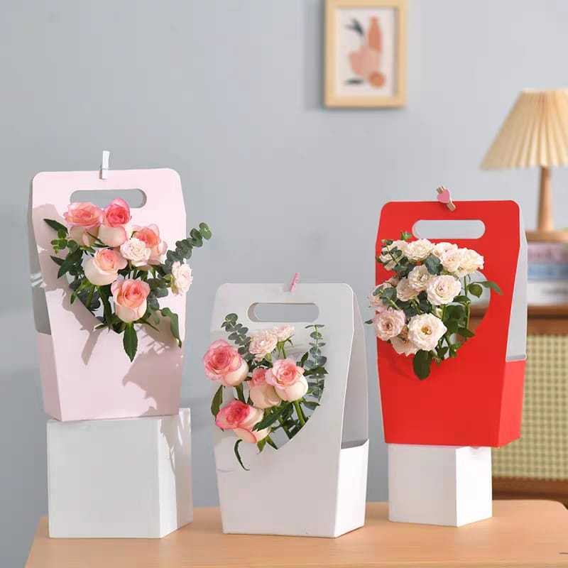 

kireipaper - Flower Bag Love / Kotak Bunga Tengah Love / Bucket Bunga Tenteng Love