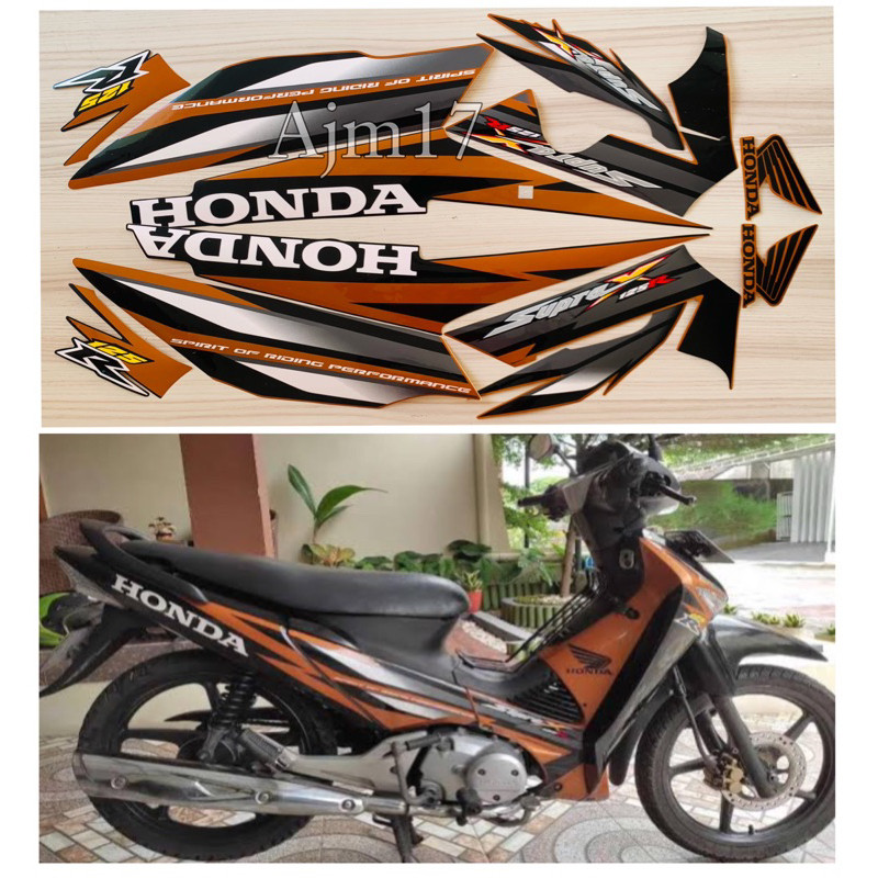 STIKER STRIPING SUPRA X 125R 2006 GOLD COKLAT