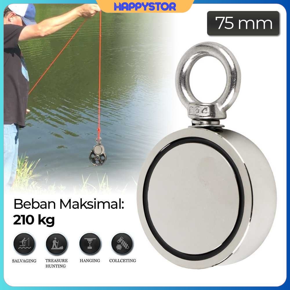 Taffware Magnet Gantungan Round Hook Strong Neodymium 75mm - D75