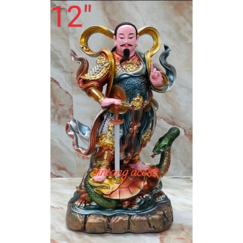 patung dewa hian tian shang ti/ siong te kong / xuan tian shang Di - fiber - 12inch - l2 -l24