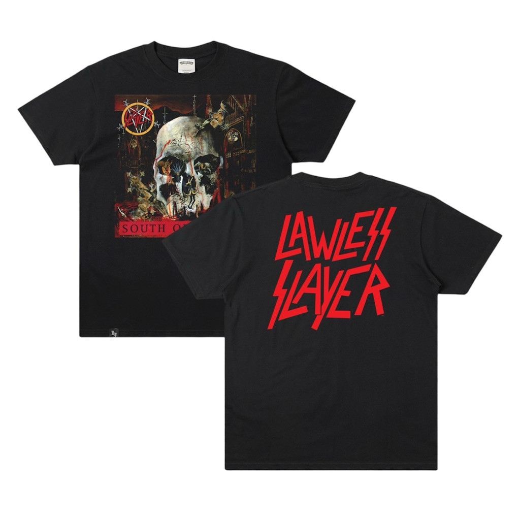 Kaos Band Slayer South Of Heaven Oversize Vintage Lawless Jakarta Collaboration Pria Wanita COD